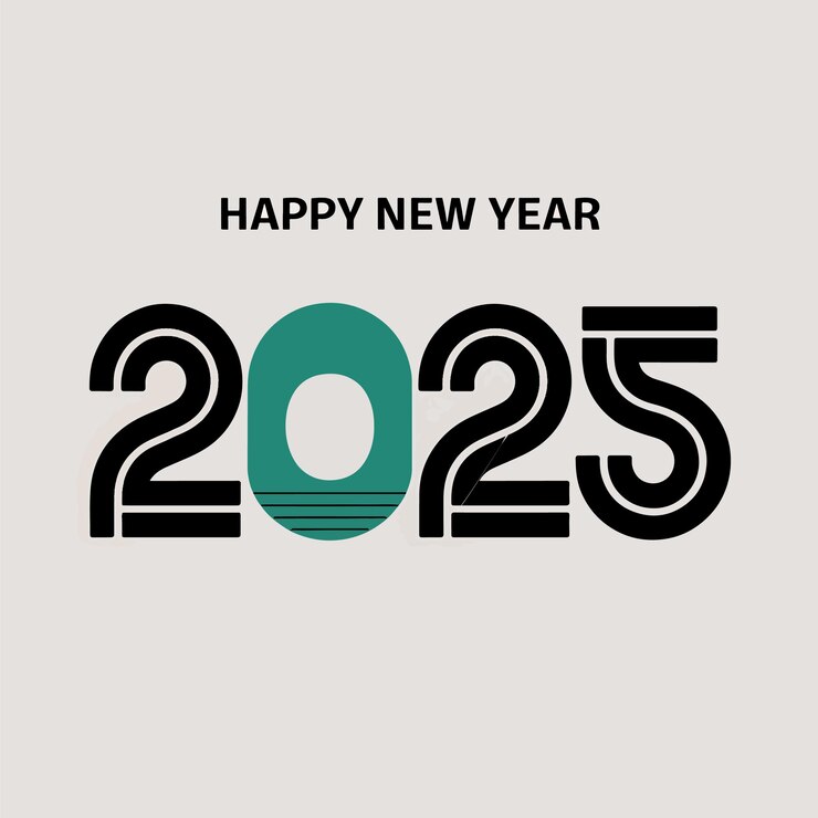 Feliz año nuevo 2025 tarjeta de celebración Vector de fondo