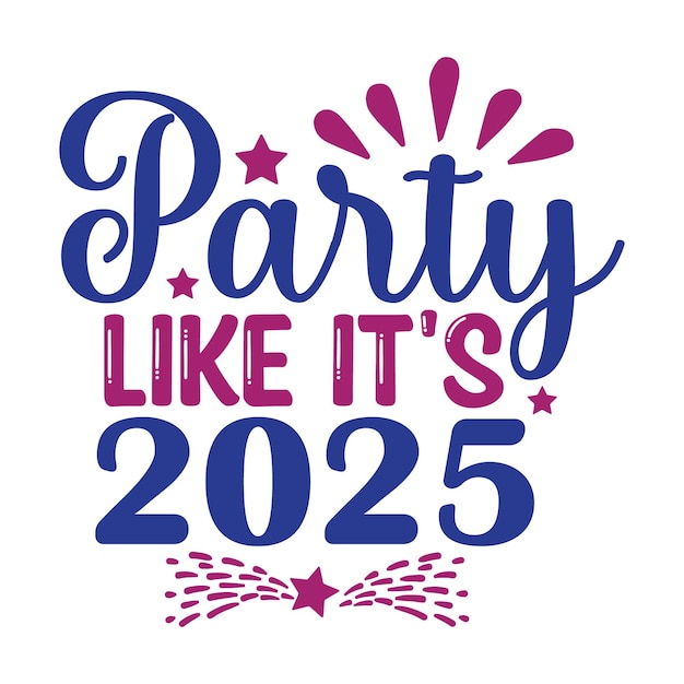 Feliz año nuevo 2025 tipografía diseño vectorial SVG