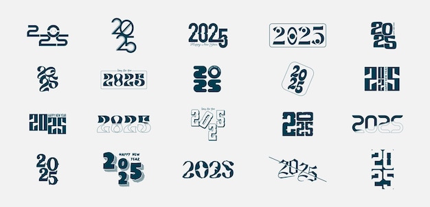 Feliz año nuevo 2025 Tipografía vectorial