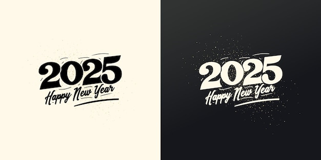 Vector feliz año nuevo 2025 vector diseño de celebración de año nuevo diseño lujoso y elegante vector premium diseño único y limpio