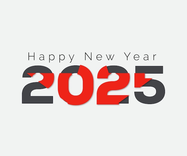 Feliz Año Nuevo 2025 vector de diseño de texto para fondo de papel de pared, banner de calendario, etc.