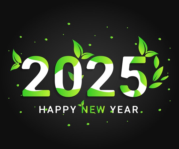 Feliz año nuevo 2025 Vector ecodesign folleto o plantilla de diseño de portada de calendario