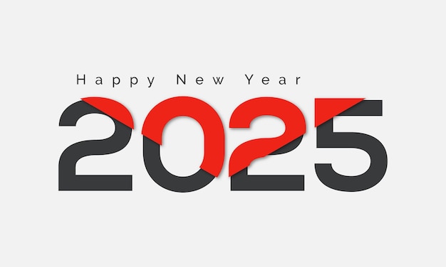 Feliz año nuevo 2025 Vector de texto moderno