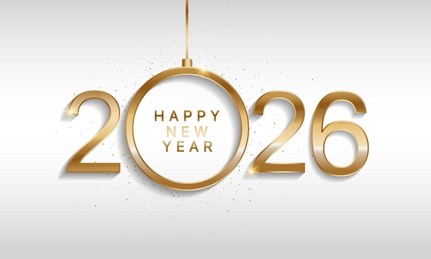 Feliz año nuevo 2026 Diseño de fondo Tarjeta de felicitación Banner Cartel Ilustración vectorial