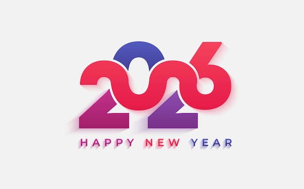 Feliz año nuevo 2026 Diseño tipográfico