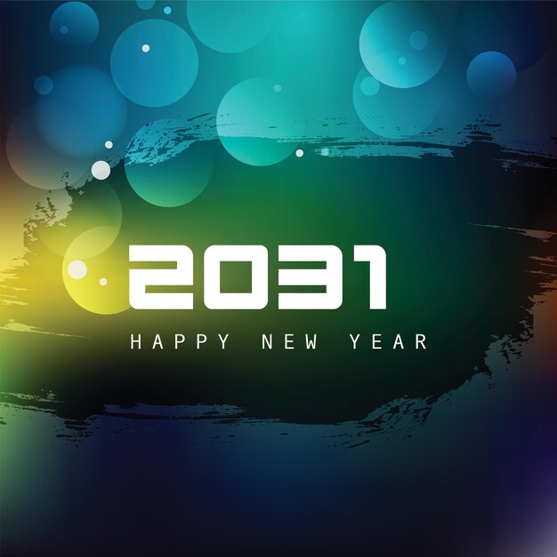 Feliz año nuevo 2031 vector redes sociales tamaño de publicación diseño de fondo 8k