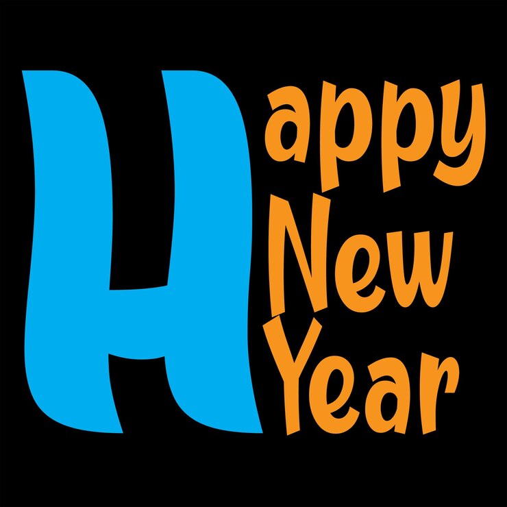 Feliz año nuevo bonito diseño de tipografía