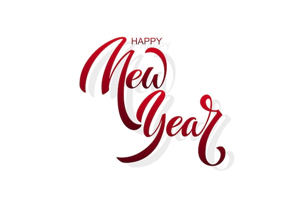 Feliz año nuevo caligrafía de letras a mano Vector elemento de ilustración de vacaciones tipográfico