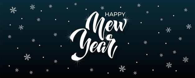 Feliz año nuevo caligrafía de letras a mano Vector elemento de ilustración de vacaciones tipográfico