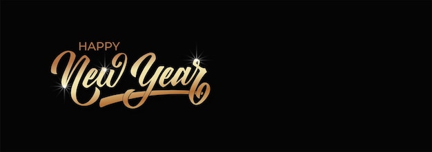 Feliz año nuevo caligrafía de letras a mano Vector elemento de ilustración de vacaciones tipográfico