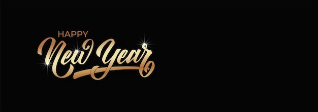 Vector feliz año nuevo caligrafía de letras a mano vector elemento de ilustración de vacaciones tipográfico