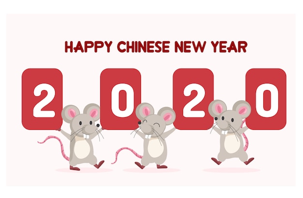 Feliz año nuevo chino 2020 el año de la rata.