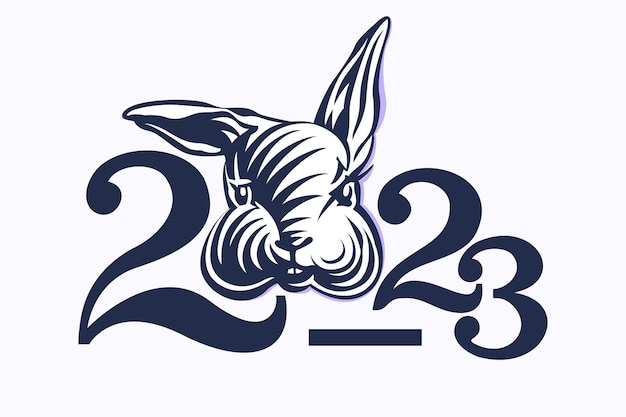 Feliz año nuevo chino 2023 año del signo del zodíaco conejo Vector emblema