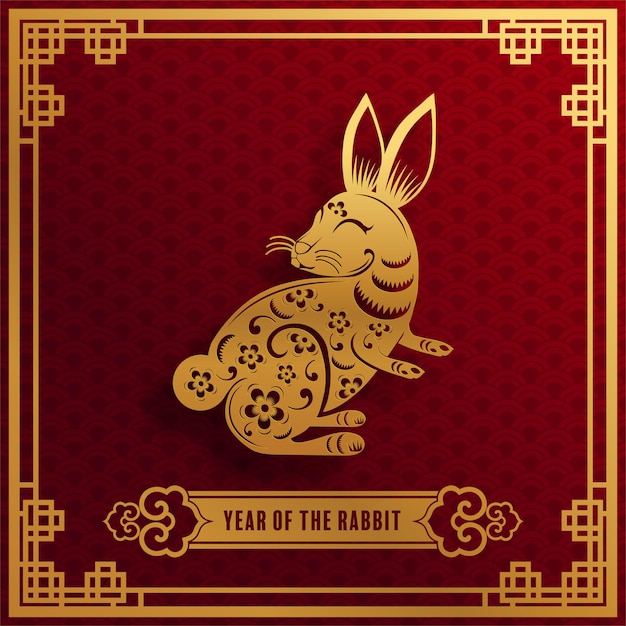 Feliz año nuevo chino 2023 gong xi fa cai año del conejo liebres conejito signo del zodiaco con flowerla