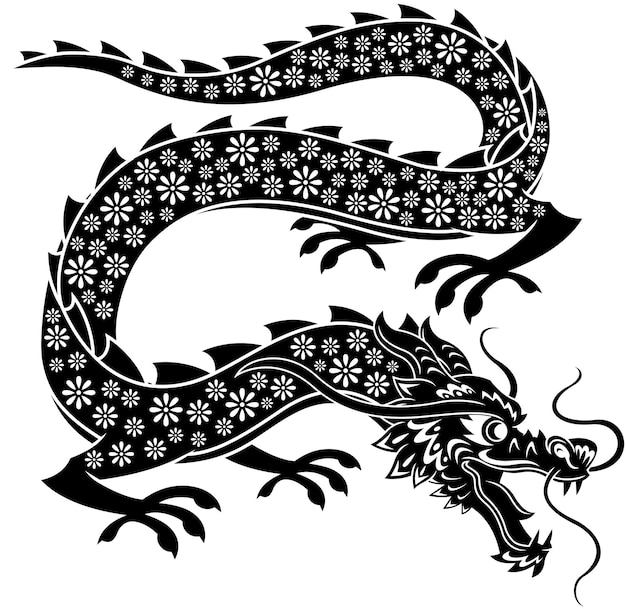 Vector feliz año nuevo chino 2024 año del zodíaco del dragón