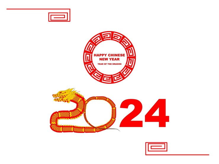Feliz año nuevo chino 2024 vector