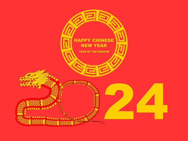 Feliz año nuevo chino 2024 vector