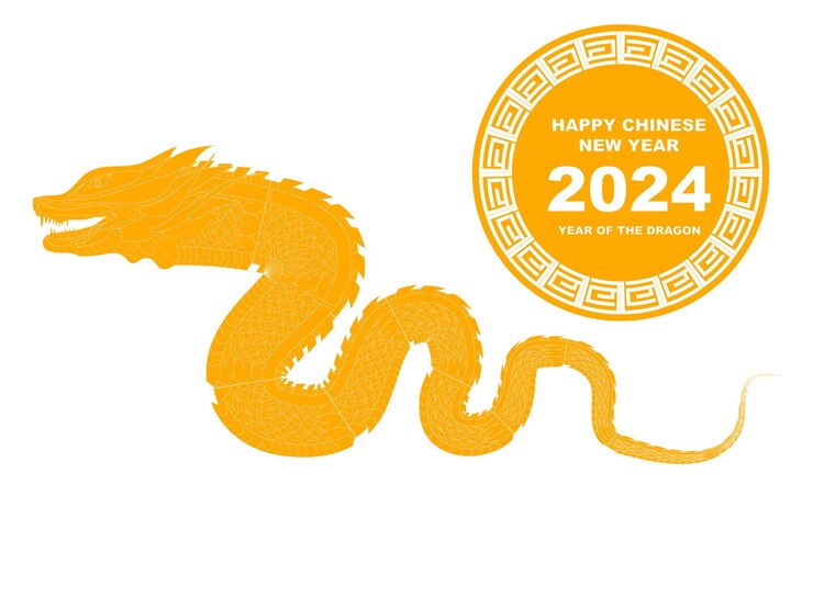 Feliz año nuevo chino 2024 vector