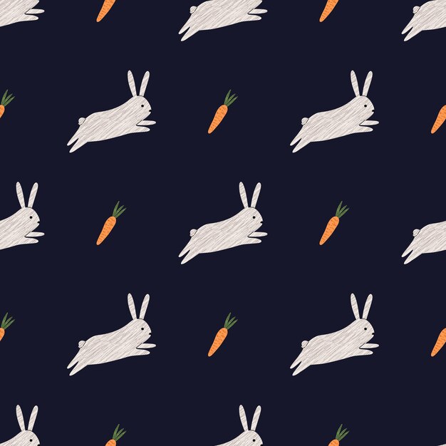 Feliz Año Nuevo Chino. Año del conejo. patrón de animales Patrón de adorno vectorial. Feliz año nuevo