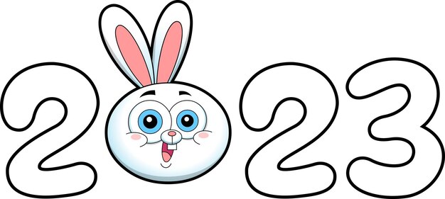Feliz año nuevo chino Año del zodiaco del conejo con números