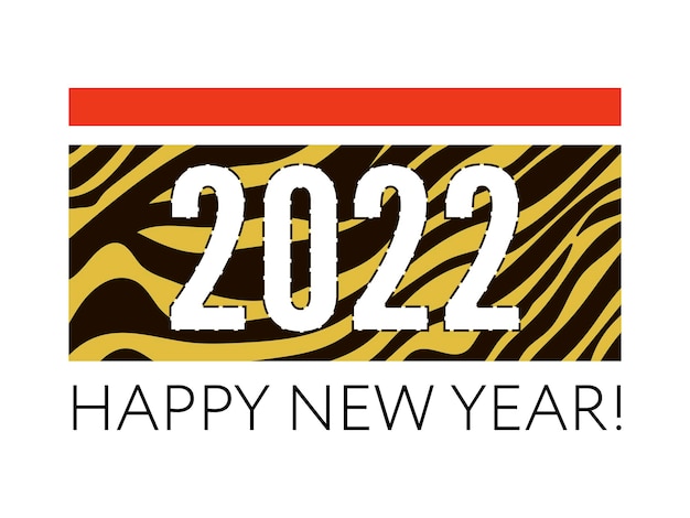 Feliz año nuevo chino rayado mullido negro y naranja números divertidos año de la inscripción del tigre