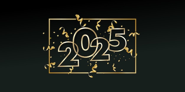 Feliz año nuevo d diseño dorado con brillo dorado y azul negro en el fondo
