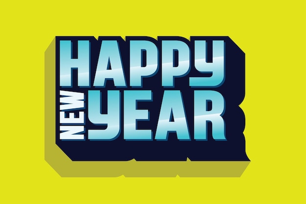 Feliz año nuevo Diseño de caligrafía vectorial utilizable para carteles, pancartas, postales, papel tapiz, etc.