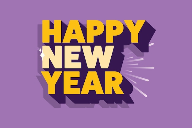 Feliz año nuevo Diseño de caligrafía vectorial utilizable para carteles, pancartas, postales, papel tapiz, etc.