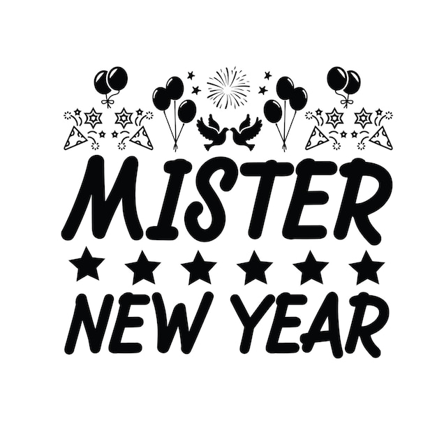 Feliz año nuevo diseño de camiseta svg
