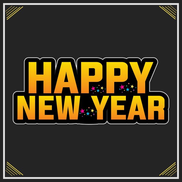Feliz año nuevo diseño de letras o vector de tipografía