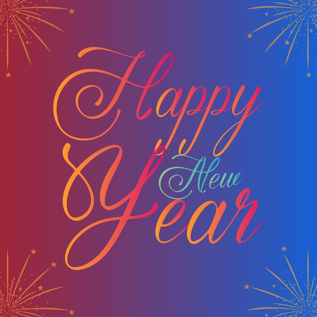 Feliz año nuevo diseño de letras