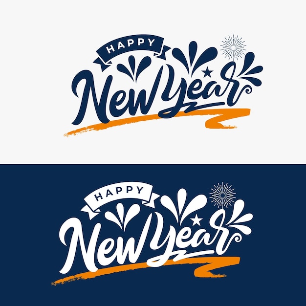 Feliz año nuevo diseño de letras