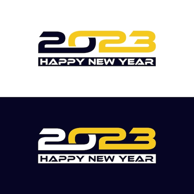 Vector feliz año nuevo con diseño de logotipo 2023