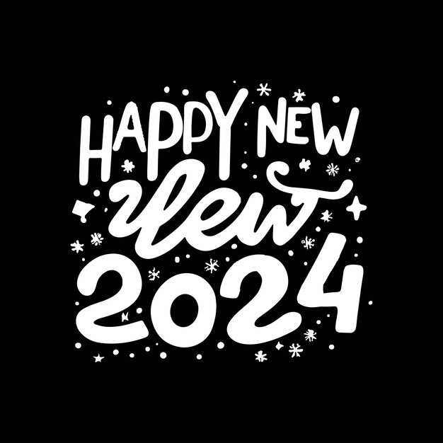 feliz año nuevo diseño de tipografía 2024