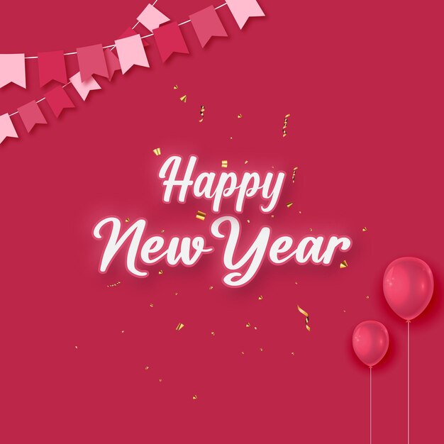 Feliz año nuevo diseño vectorial de letras