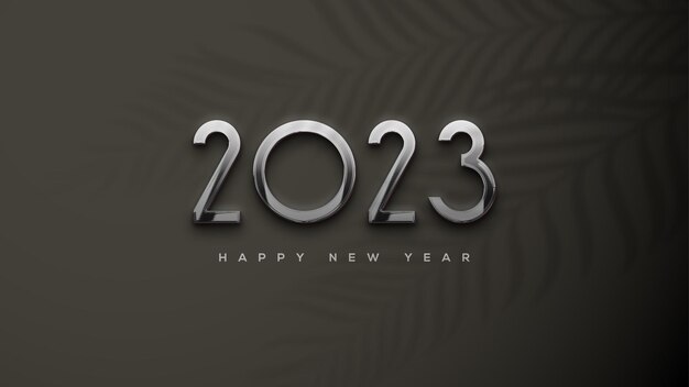 Feliz año nuevo con elegante negro delgado.