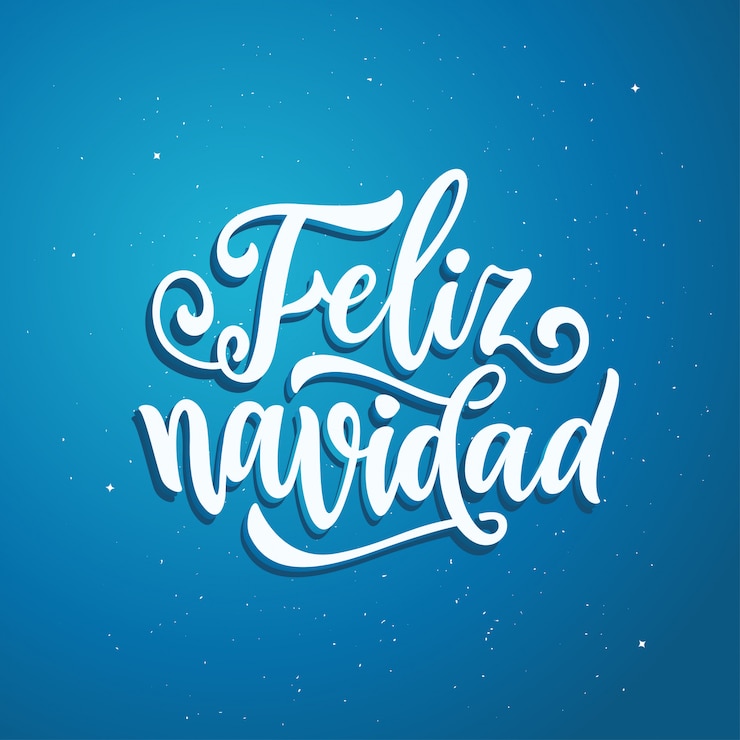 Vector feliz año nuevo en español. feliz navidad.
