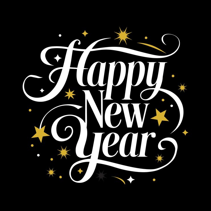 Feliz año nuevo estilo retro tipografía caligrafía diseño de camiseta