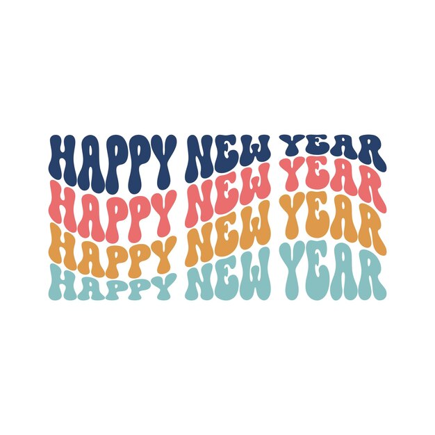 Feliz año nuevo feliz año nuevo Vector de diseño tipográfico