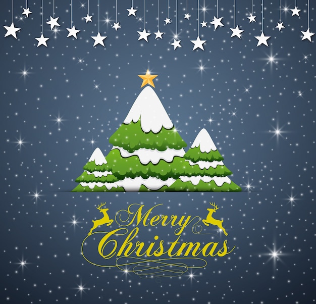 Feliz año nuevo Feliz Navidad 2019 con tipografía amarilla