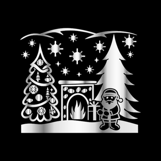 Feliz Año Nuevo y Feliz Navidad y Alegría Festiva Diseño Vectorial para Saludos y Regalos