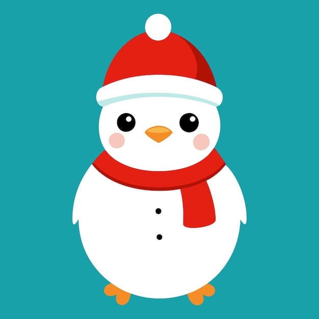 Feliz año nuevo Feliz Navidad Animales lindos Personajes de dibujos animados Niños Hombre de nieve gracioso en el arte de Papá Noel