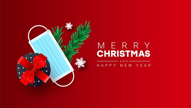 Feliz año nuevo y feliz Navidad tarjeta de felicitación