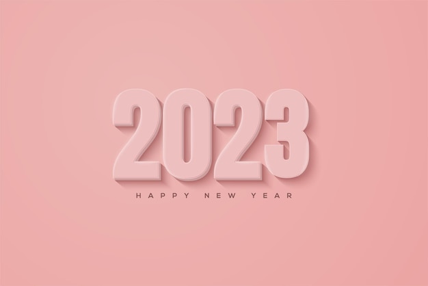 Feliz año nuevo con fondo de color rosa