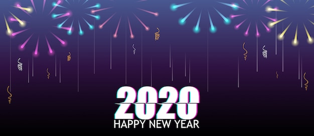 feliz año nuevo con fuegos artificiales