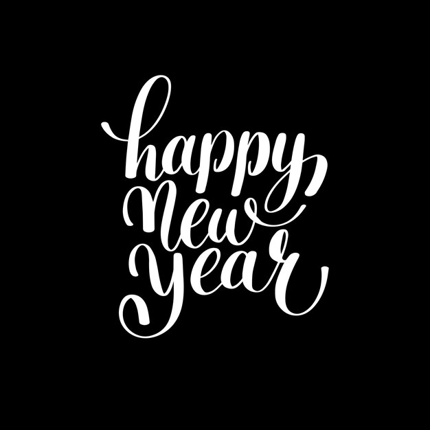 Feliz año nuevo hand lettering felicitar inscripción tarjeta de felicitación de navidad