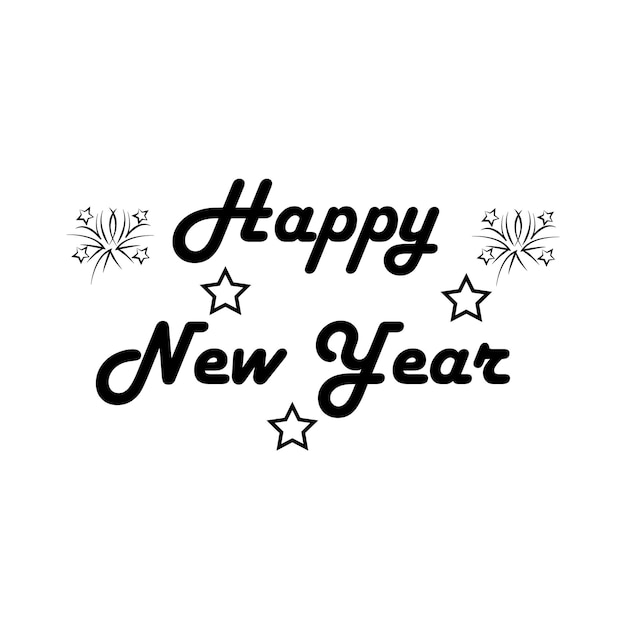 feliz año nuevo icono plantilla vectorial logotipo colección de moda diseño plano