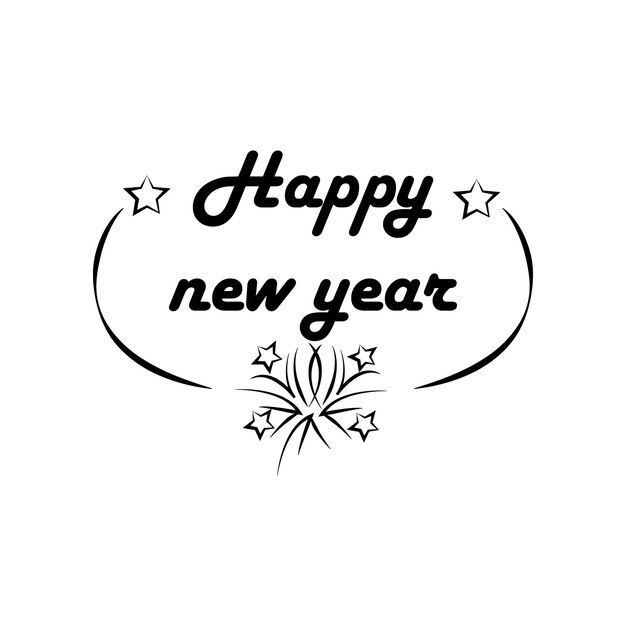 feliz año nuevo icono vector plantilla logotipo colección de moda diseño plano
