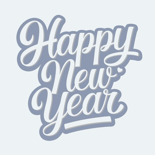 Feliz año nuevo Ilustración vectorial de texto 2025