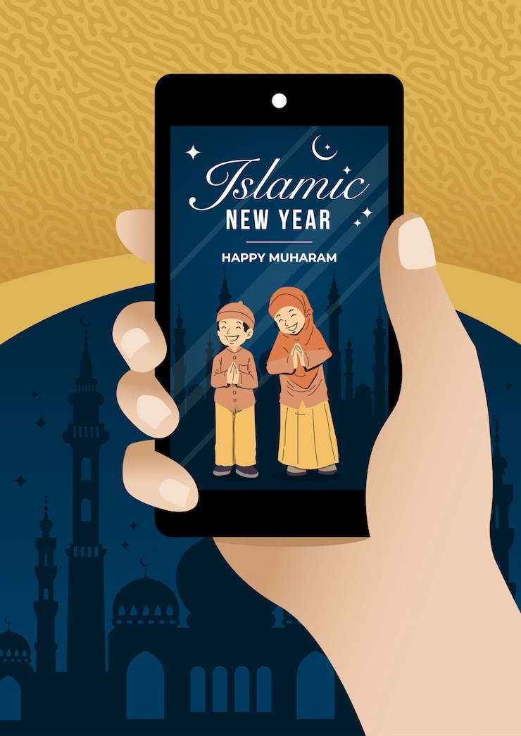 Vector feliz año nuevo islámico